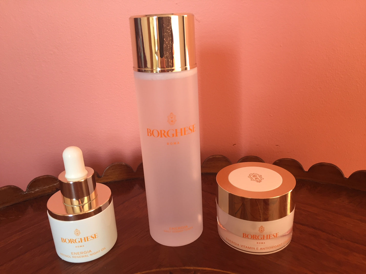 Review, Ingredients, Photos, Skincare Trends 2020, 2021: Borghese Energia Skincare Line, Retinol Renewal Night Oil, Daily Vitamon Toner, Vitamin E Antioxidant Creme