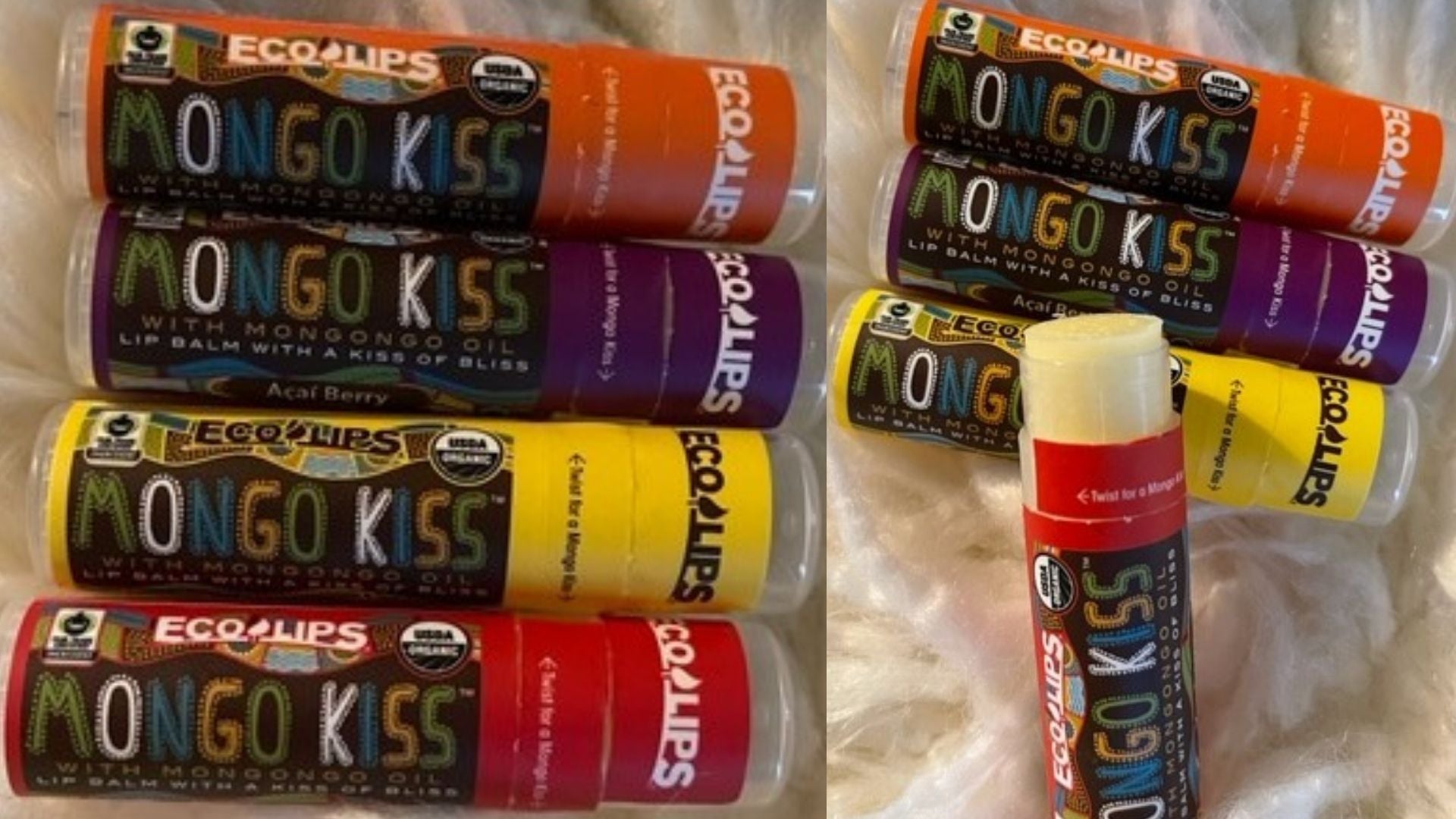 review, photos, ingredients, trends, makeup, skincare, lip balm, 2021, 2022, mongo kiss, eco lips, acai berry, banana, blood orange, yumberry, mongongo oil, ultra hydrating lip balm, best winter lip products